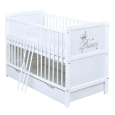 Baby Delux Babybett Gitterbett umbaubar Juniorbett Prince 120x60 Weiß mit Schublade und Matratze - 1