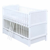 Baby Delux Babybett Kinderbett Juniorbett Jack 140x70 Weiß umbaubar mit Schublade Matratze - 1