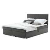 Boxspringbett Grenland 160x200 mit Bonnell-Federkernmatratze und Topper. Kontinentalbett Stauraumbett dekoratives Kopfteil! Das Beste Doppelbett für Seniorenbett! (Trinity 15), Grenland160x200 - 1