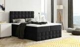 Boxspringbett MERA Premium Farbwahl, Topper Federkern 140/160/180 x 200 cm (180 x 200, Schwarz - Inari 100) - 1