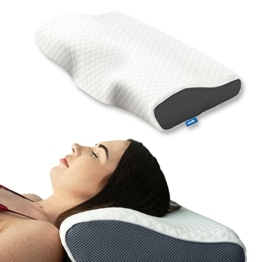 Derila Memory Foam Kopfkissen Derila Nackenkissen (1er Pack) ergonomisches Seitenschläferkissen für Seiten-, Rücken- und Bauchschläfer. Antischnarch-Kissen, erfrischt aufwachen ohne Nackenschmerzen - 1
