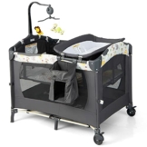 DREAMADE 4 in 1 Kinderreisebett Klappbar, Babybett Höhenverstellbar mit Wickeltisch, Beistellbett mit Tragetasche, für Baby 0-36 Monate - 1