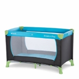 Hauck Reisebett Dream N Play 120 x 60 cm, für Babys und Kinder ab Geburt bis 15 kg, Leicht, Kompakt Faltbar, Inklusive Transporttasche und Faltboden, Schwarz Blau - 1