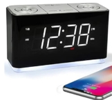 iTOMA Radiowecker, FM Digitaler Wecker mit Nachtlicht, Dual-Alarms, Radio mit Bluetooth Dimmer Steuerung, Funkuhr 1,4-Zoll große weiße LED-Anzeige, USB-Lade Eingang Backup-Batterie CKS507 - 1