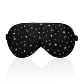 townssilk 100% Seiden-Schlafmaske mit verstellbaren Bändern, bequeme und super weiche Augenmaske ultimative Schlafhilfe, Augenbinde goldener Stern - 1