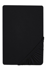 Traumhaft Schlafen - Castell - Markenbettwäsche 0077113 Spannbetttuch Jersey Stretch (Matratzenhöhe max. 22 cm) 1x 90x190 cm - 100x200 cm, schwarz - 1