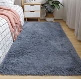 Txyk Ultra weiche Indoor Modern Area Teppiche Flauschige Wohnzimmer Teppiche Geeignet für Kinder Schlafzimmer Home Decor Kinderzimmer Teppiche 60 * 120 cm (Grau) - 1