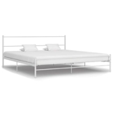 vidaXL Bettgestell Zeitloses Design Metallbett Bett Schlafzimmerbett Doppelbett Schlafzimmermöbel Ehebett Bettrahmen Weiß Metall 160x200cm - 1