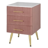 WOLTU Nachttisch Nachtschrank für Boxspringbett, 3 Schubladen aus Massivholz, Kommode mit Schubladen Sideboard, einfache Montage, Höhe Tragfähigkeit, 40,5x41x62cm, Rosa TS135rs - 1